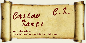 Časlav Korti vizit kartica